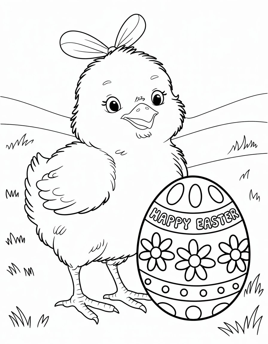Easter Chick with Ribbon